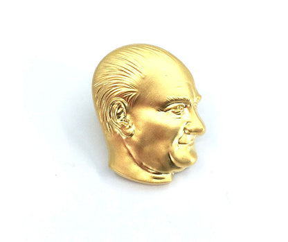 Gülen Atatürk Rozet - Altın Rengi