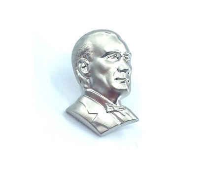 Atatürk Büst Rozet - Gümüş Rengi