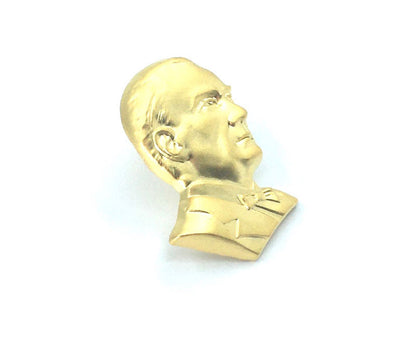 Atatürk Büst Rozet - Altın Rengi